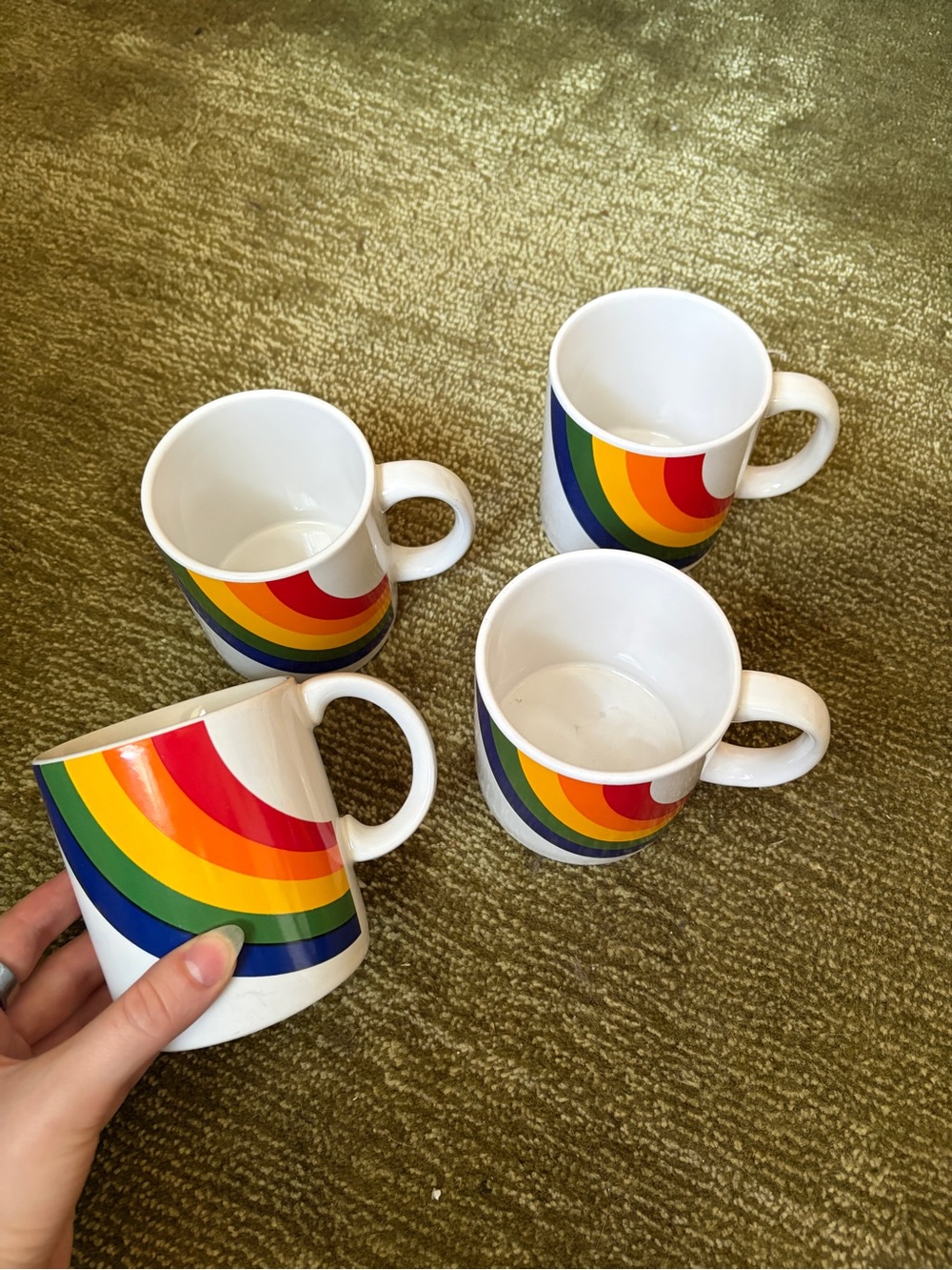 Vintage Rainbow Stripe Mug 1980s